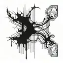 frame dripping downwards tattoo design idea