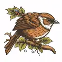 wren bird tattoo design idea