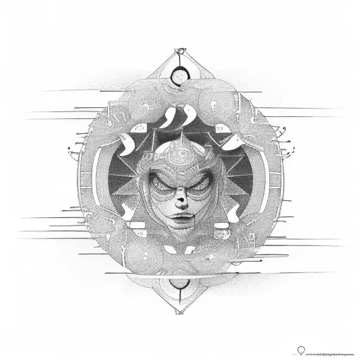 A design of energy lines, representing the client's passion for karma and travel tattoo design idea