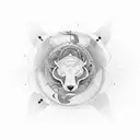 A design of energy lines, representing the client's passion for karma and travel tattoo design idea