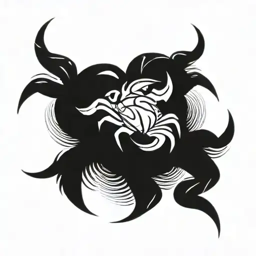 Broken crab tattoo design idea