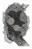 brain, adhd, dark side tattoo design idea