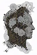 brain, adhd, dark side tattoo design idea