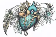 I would like to have a tattoo inspired by a heart attack survivor with lots of color heartbeat just something beautiful  tattoo design idea