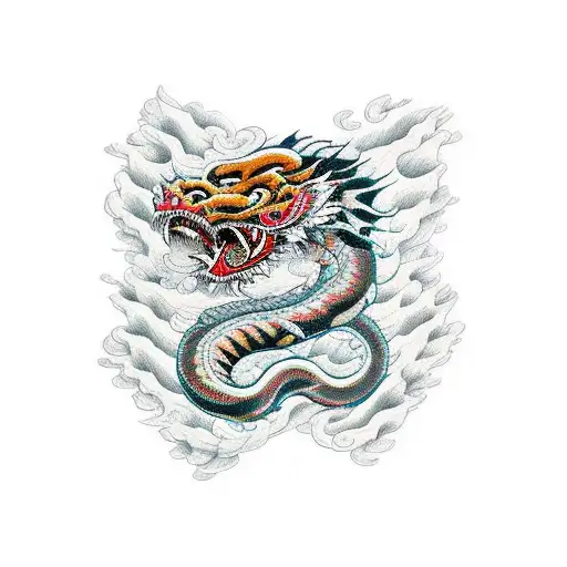tiger dragon snake tattoo design idea