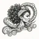 afro haired female scorpio tattoo tattoo design idea