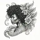 afro haired female scorpio tattoo tattoo design idea
