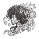 afro haired female scorpio tattoo tattoo design idea