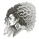 afro haired female scorpio tattoo tattoo design idea