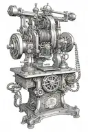 gothic press machine saying more weight tattoo design idea