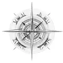 half compass with half clock with time of 07:22 3d tattoo tattoo design idea