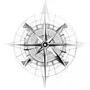half compass with half clock with time of 07:22 3d tattoo tattoo design idea