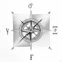 half compass with half clock with time of 07:22 3d tattoo tattoo design idea