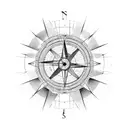 half compass with half clock with time of 07:22 3d tattoo tattoo design idea