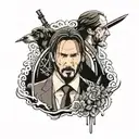 john wick tattoo design idea
