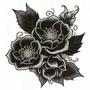 bouquet of flowers with birth flower for May June July and October  tattoo design idea