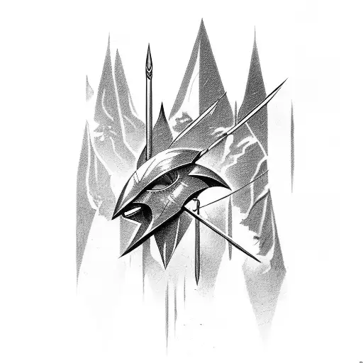 arrow, fantasy, water, healer, fae tattoo design idea