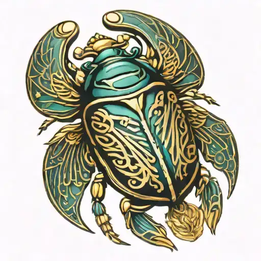 Egyptian scarab beetle tattoo design idea