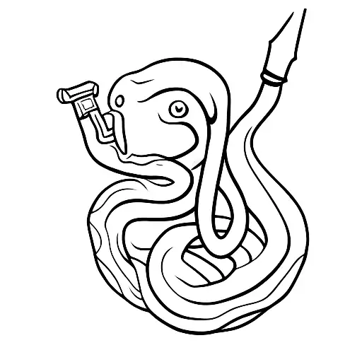 Snake with sword tattoo design idea