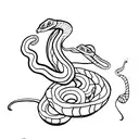 Snake with sword tattoo design idea
