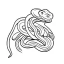 Snake with sword tattoo design idea