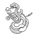 Snake with sword tattoo design idea