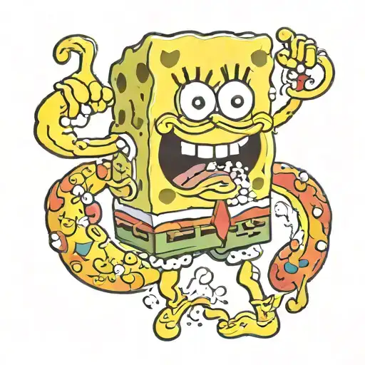 spongebob tattoo design idea