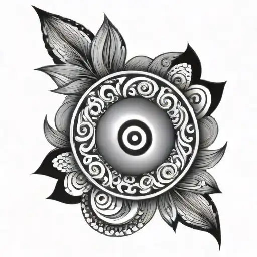 222 circle tattoo design idea