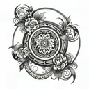 222 circle tattoo design idea