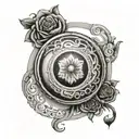 222 circle tattoo design idea