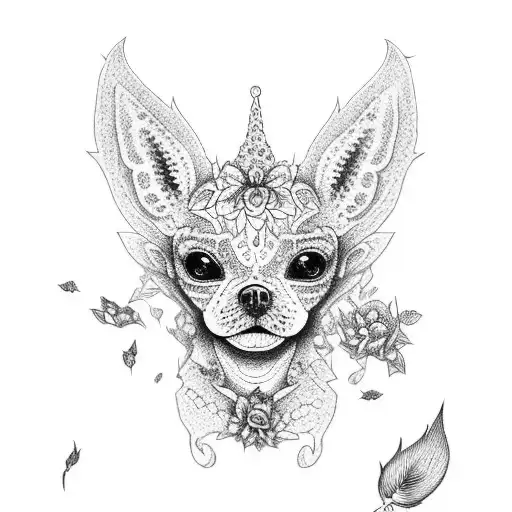 alebrije chihuahua  tattoo design idea