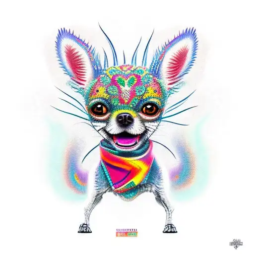 alebrije chihuahua  tattoo design idea