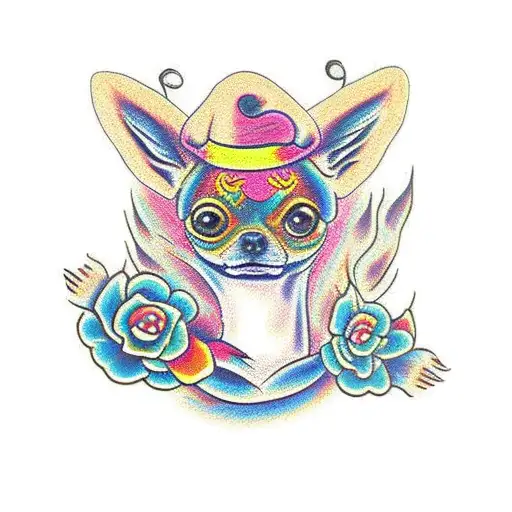 alebrije chihuahua  tattoo design idea