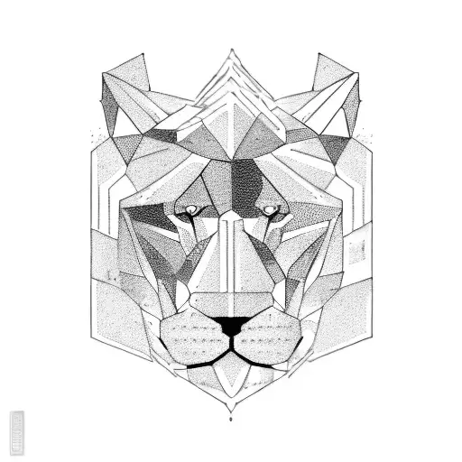 A fierce lion and a powerful pitbull facing each other in a trading arena surrounded by stacks of money and luxury cars. tattoo design idea