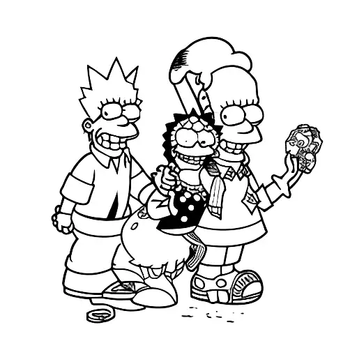 bart and lisa tattoo design idea