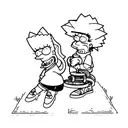 bart and lisa tattoo design idea