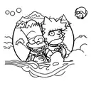bart and lisa tattoo design idea