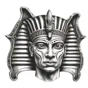 pharaoh with "heavy is the head that wears the crown" script through it  tattoo design idea