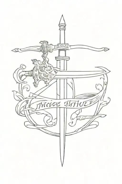 morior invictus phrase with a sword tattoo design idea