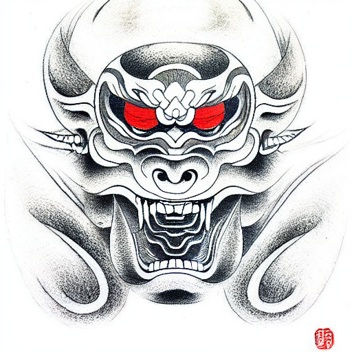 Oni Mask tattoo design idea