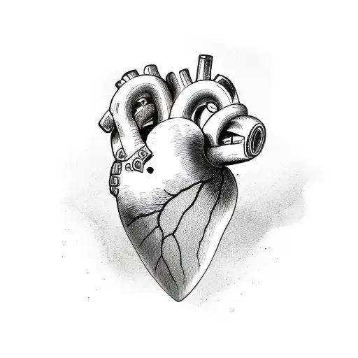 heart with flying wing tattoo design idea