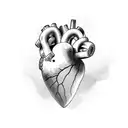 heart with flying wing tattoo design idea