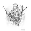 German Soldier, Afghanistan, Psyche tattoo design idea