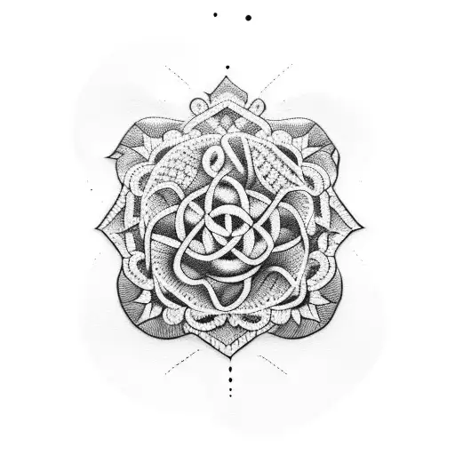 crochet yarn tattoo design idea