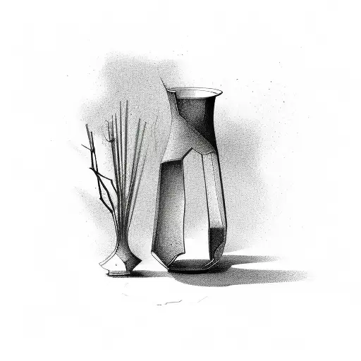 broken vase tattoo design idea