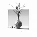 broken vase tattoo design idea