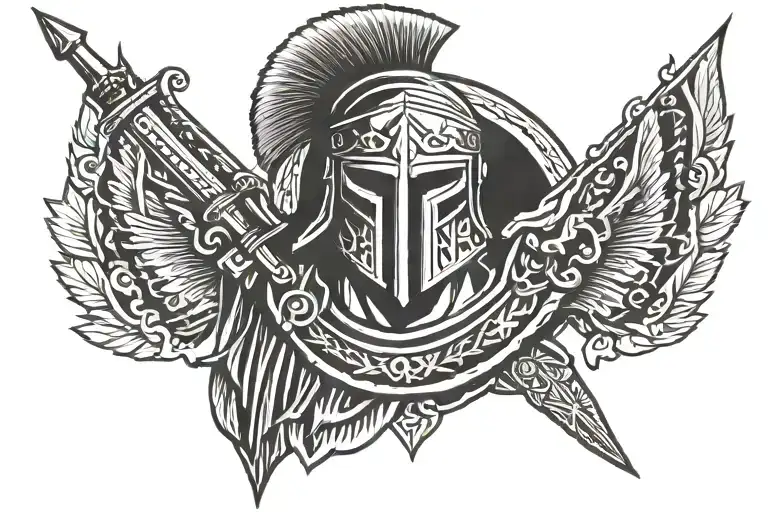 spartan warrior tattoo design idea
