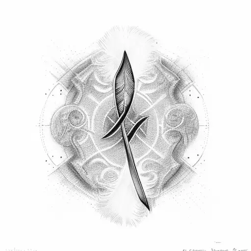 Sure! Here is a design featuring the phrase "Everything happens for a reason" incorporated into an infinity feather tatt tattoo design idea