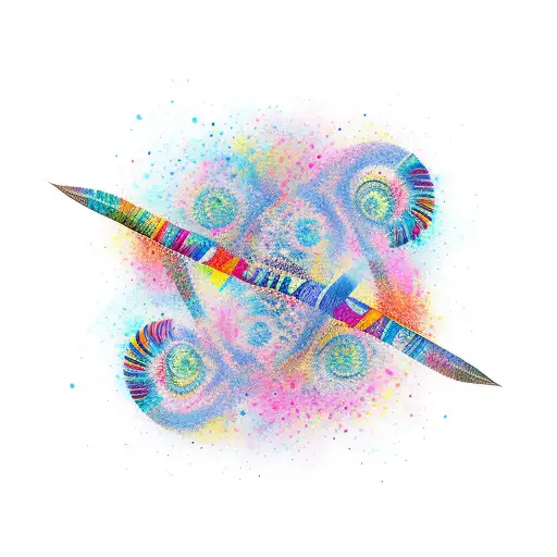 "Everything happens for a reason" with infinity feather tattoo design idea