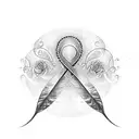 Sure! Here is a design featuring the phrase "Everything happens for a reason" incorporated into an infinity feather tatt tattoo design idea